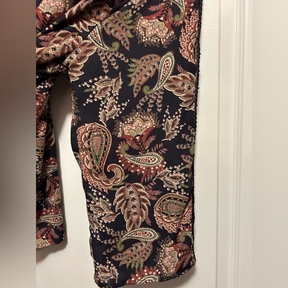 Collective Concepts paisley Blouse women’s Size XL boho keyhole crochet lace - Picture 15 of 16